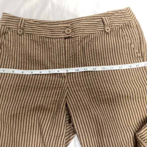 Tweeds Seersucker cotton brown stripe Capris with front and back pockets size 10 - Picture 6 of 16
